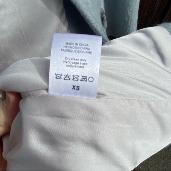 NWT Anthropologie Greylin Sky Blue and Grey Long Wool Coat with pockets size XS - Picture 7 of 12